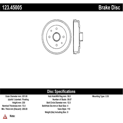 Rear Brake Drum by CENTRIC PARTS - 123.45005 pa2