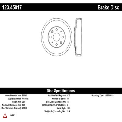 Rear Brake Drum by CENTRIC PARTS - 123.45017 pa2