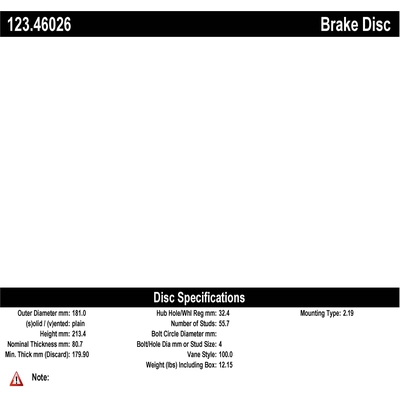 Tambour de frein arri�re by CENTRIC PARTS - 123.46026 pa1