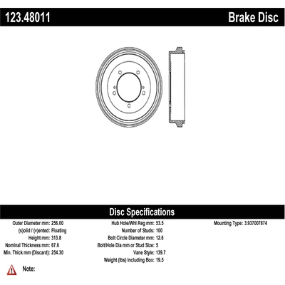 Rear Brake Drum by CENTRIC PARTS - 123.48011 pa2