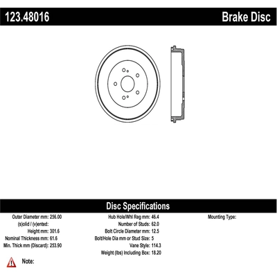 Rear Brake Drum by CENTRIC PARTS - 123.48016 pa2