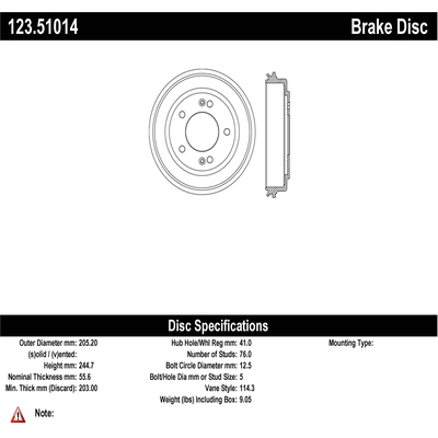 Rear Brake Drum by CENTRIC PARTS - 123.51014 pa1
