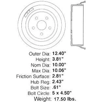 Rear Brake Drum by CENTRIC PARTS - 123.61010 pa3