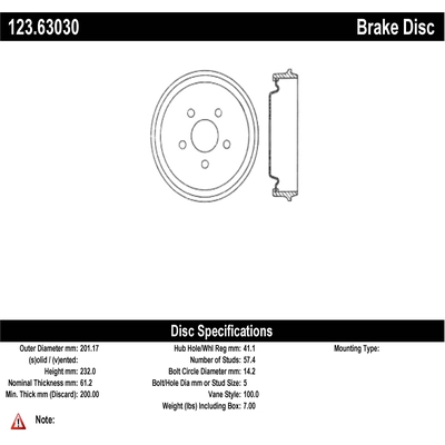 Rear Brake Drum by CENTRIC PARTS - 123.63030 pa1