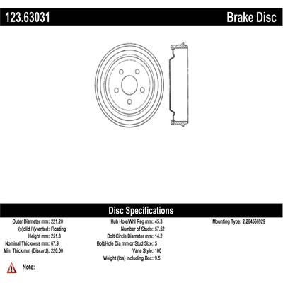 Rear Brake Drum by CENTRIC PARTS - 123.63031 pa1