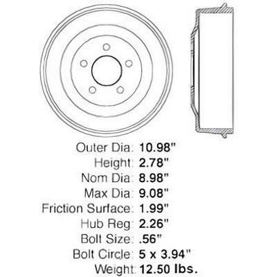 Rear Brake Drum by CENTRIC PARTS - 123.63047 pa4