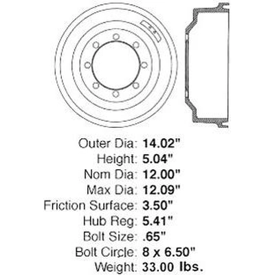 Rear Brake Drum by CENTRIC PARTS - 123.65012 pa3