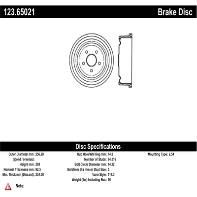 Rear Brake Drum by CENTRIC PARTS - 123.65021 pa2