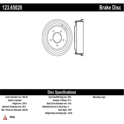 Rear Brake Drum by CENTRIC PARTS - 123.65028 pa2