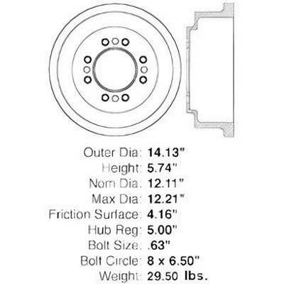 Tambour de frein arri�re by CENTRIC PARTS - 123.65035 pa4