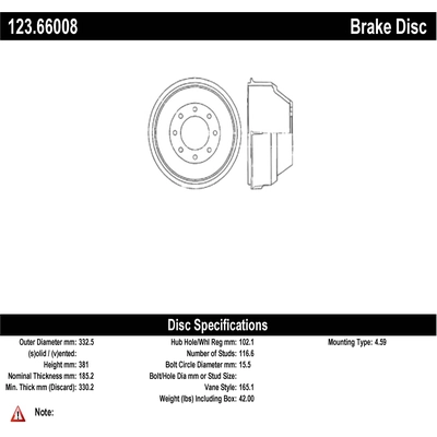 Rear Brake Drum by CENTRIC PARTS - 123.66008 pa2