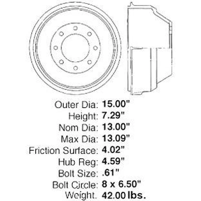 Tambour de frein arrière de CENTRIC PARTS - 123.66008 pa5