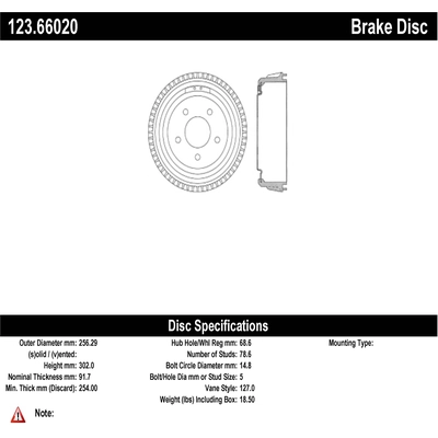 Rear Brake Drum by CENTRIC PARTS - 123.66020 pa2