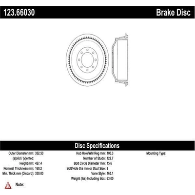 Rear Brake Drum by CENTRIC PARTS - 123.66030 pa4