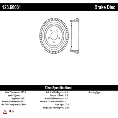 Rear Brake Drum by CENTRIC PARTS - 123.66031 pa1