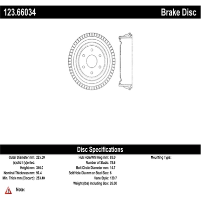 Rear Brake Drum by CENTRIC PARTS - 123.66034 pa1