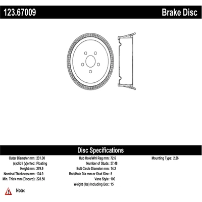 Rear Brake Drum by CENTRIC PARTS - 123.67009 pa1