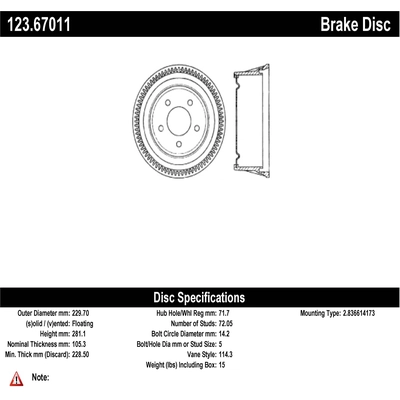 Rear Brake Drum by CENTRIC PARTS - 123.67011 pa1