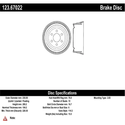 Rear Brake Drum by CENTRIC PARTS - 123.67022 pa1
