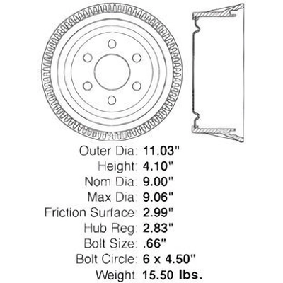 Tambour de frein arrière by CENTRIC PARTS - 123.67022 pa4