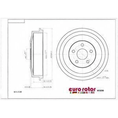 Tambour de frein arrière by EUROROTOR - 83230 pa3