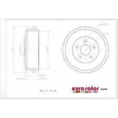 Rear Brake Drum by EUROROTOR - 84436 pa1