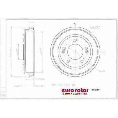 Rear Brake Drum by EUROROTOR - HYD94 pa3