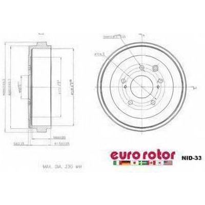 Rear Brake Drum by EUROROTOR - NID33 pa2