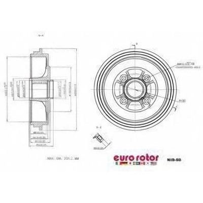 Rear Brake Drum by EUROROTOR - NID50 pa1