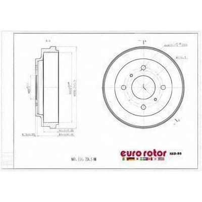 Tambour de frein arrière by EUROROTOR - NID86 pa1