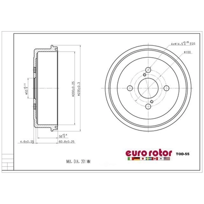 EUROROTOR - TOD55 - Tambour de frein arrière pa3