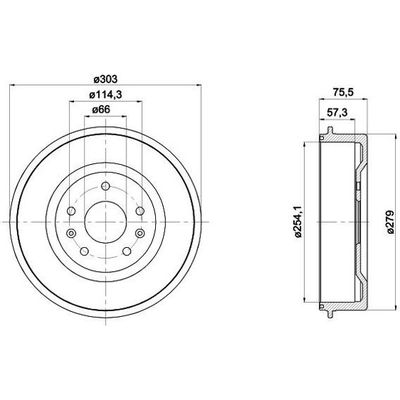 Rear Brake Drum by HELLA PAGID - 355301731 pa3