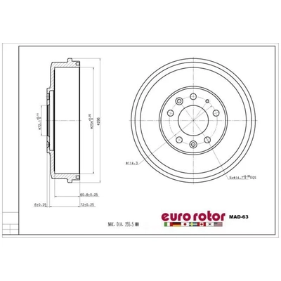 ULTRA - MAD63 - Rear Brake Drum pa1