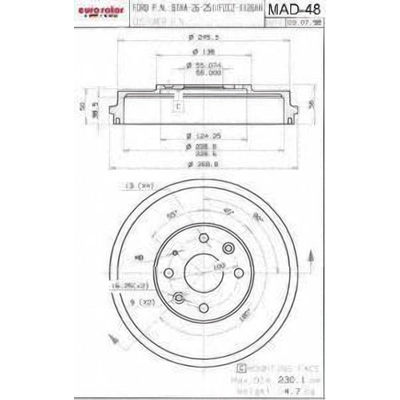 Rear Brake Drum by ULTRA - MAD48 pa1