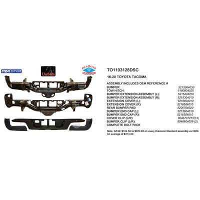 Rear Bumper Assembly - TO1103128DSC pa1