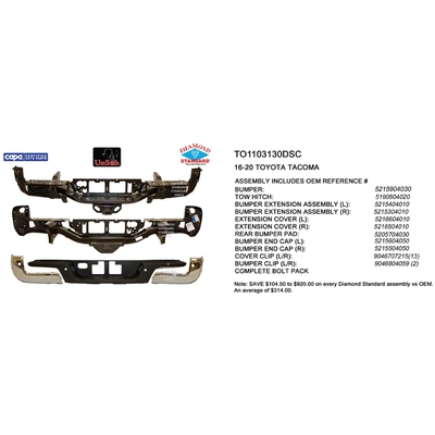 Rear Bumper Assembly - TO1103130DSC pa1