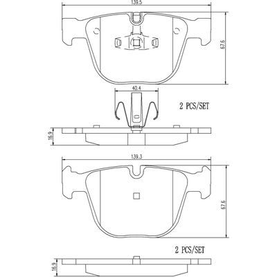 Rear Ceramic Pads by BREMBO - P06053N pa2