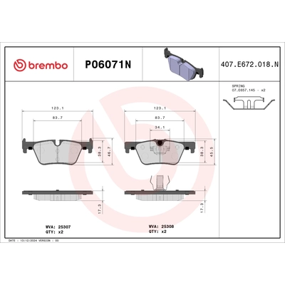 Rear Ceramic Pads by BREMBO - P06071N pa2