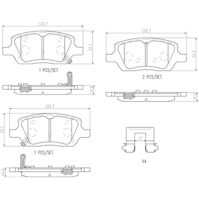 Rear Ceramic Pads by BREMBO - P10035N pa2