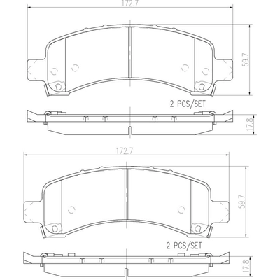 Rear Ceramic Pads by BREMBO - P10055N pa2