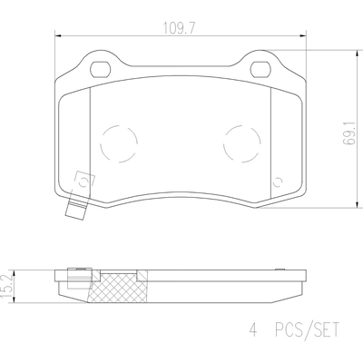 Rear Ceramic Pads by BREMBO - P11024N pa1