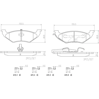 Rear Ceramic Pads by BREMBO - P11027N pa2