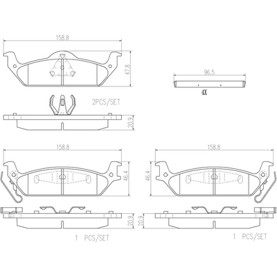 Rear Ceramic Pads by BREMBO - P15012N pa3