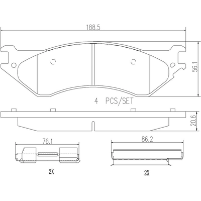Rear Ceramic Pads by BREMBO - P18016N pa3