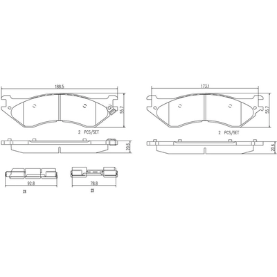 Rear Ceramic Pads by BREMBO - P18023N pa3