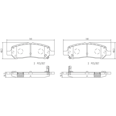 Rear Ceramic Pads by BREMBO - P18031N pa3