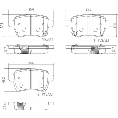 Rear Ceramic Pads by BREMBO - P23156N pa2