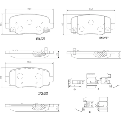 Rear Ceramic Pads by BREMBO - P23177N pa1