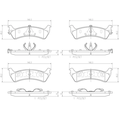 Rear Ceramic Pads by BREMBO - P24042N pa3