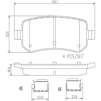 Rear Ceramic Pads by BREMBO - P24080N pa2